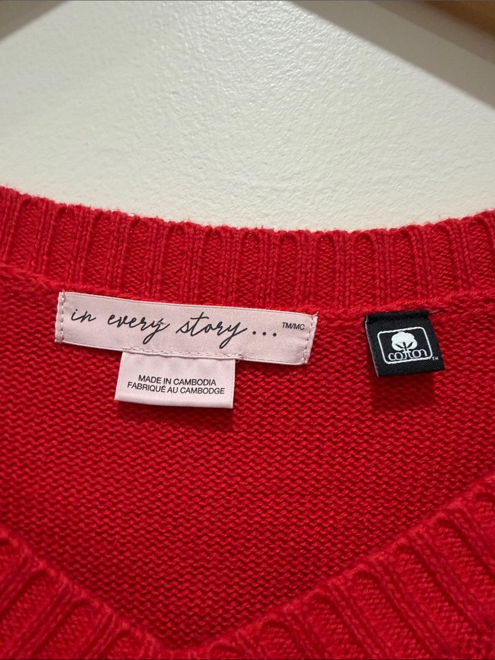 In Every Story Cherry Red V-Neck Sweater with Knit Hem - Picture 2 of 11